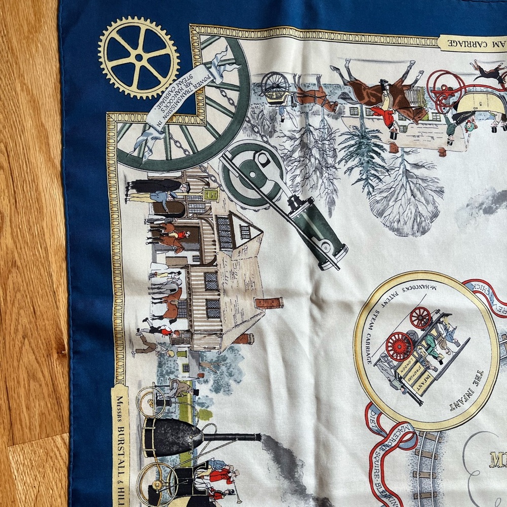 Hermes 90 x 90 cm silk scarf Les Merveilles de la Vapeur by Philippe LeDoux - Picture 7 of 12
